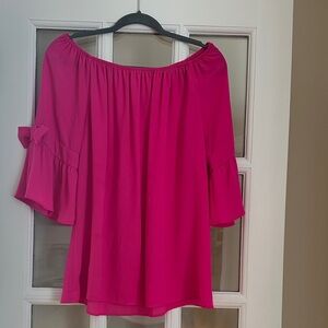 Joseph Ribkoff Fuchsia Off-Shoulder Blouse